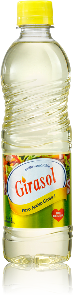 Botella de aceite de girasol Aceite Rico de 0.45 litros